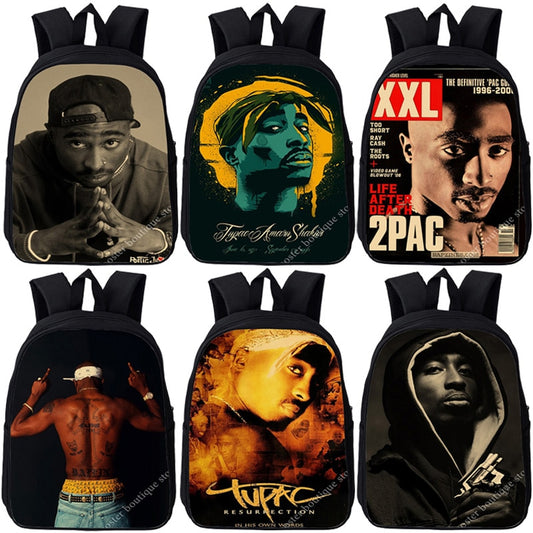 12 Inch 2Pac Tupac  Mini Backpack for small needed items. Carry your lunch or a small snack